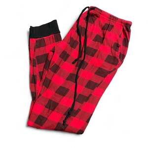 Just Love Red and Black Plaid Jogger Pajama Pants